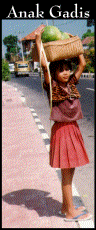 A Balinese girl displaying her skill