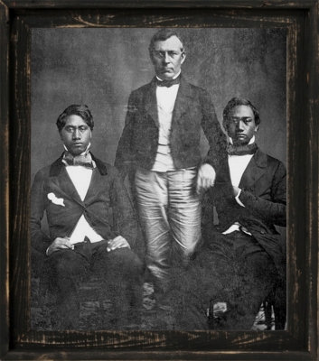 G.P.Judd and Princes Alexander 'Iolani Liholiho Keawenu
and Lot Kapuaiwa, 1850